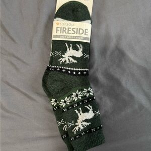 Fireside Cozy Lodge Socks - Dark Green